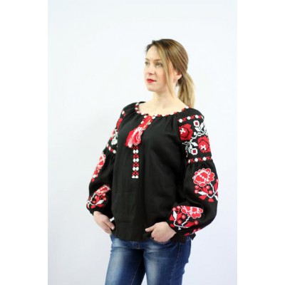 Embroidered blouse "Charm" red